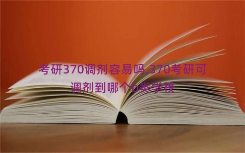 考研370调剂容易吗,370考研可调剂到哪个b类学校