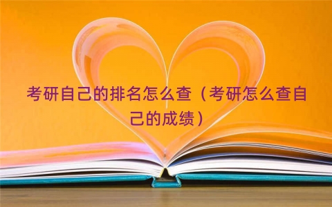 考研自己的排名怎么查（考研怎么查自己的成绩）